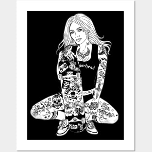 Tattooed Skater Girl Posters and Art